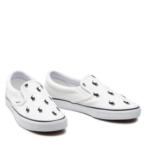 Polo Ralph Lauren Thompson White/Black Embroidered Recycled Canvas Pony Men NEW - Picture 6 of 8